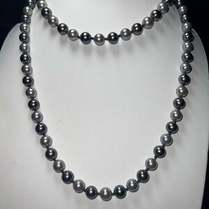 Vintage Tagged RMN Faux Shades of Gray no closure long Necklace
